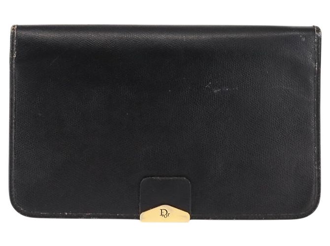 Borsa a spalla con catena in pelle nera Christian Dior Auth BA6823 Nero - vista 13