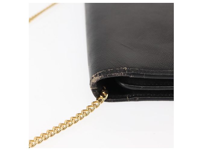 Borsa a spalla con catena in pelle nera Christian Dior Auth BA6823 Nero - vista 5