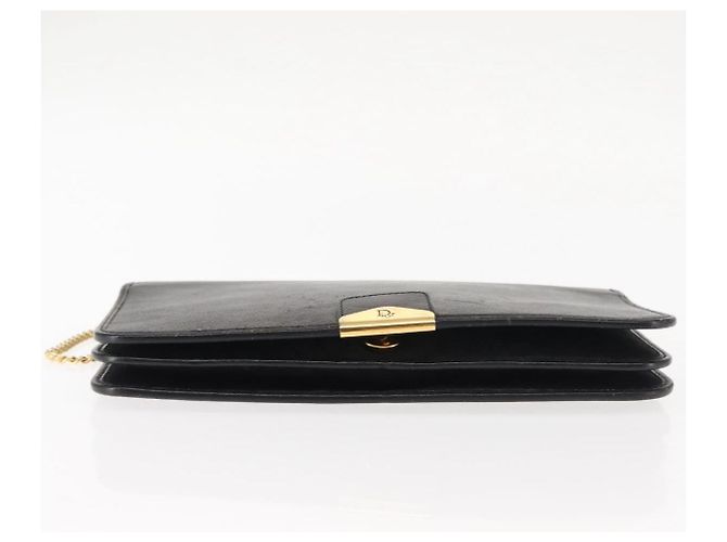 Borsa a spalla con catena in pelle nera Christian Dior Auth BA6823 Nero - vista 6
