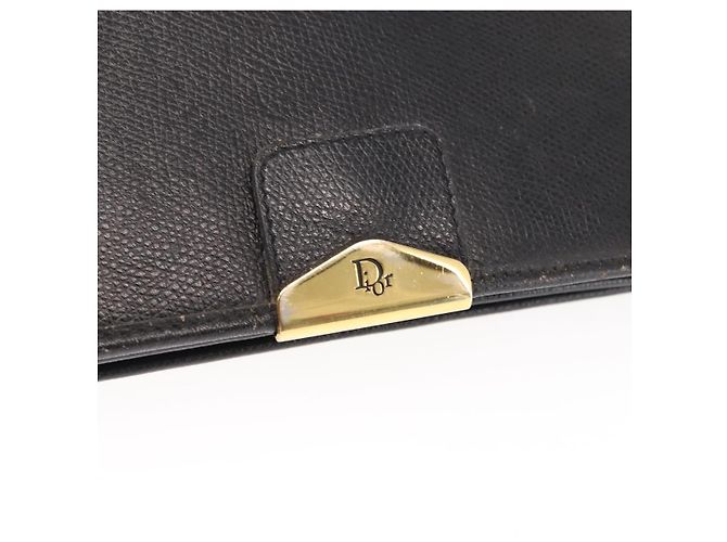 Borsa a spalla con catena in pelle nera Christian Dior Auth BA6823 Nero - vista 9