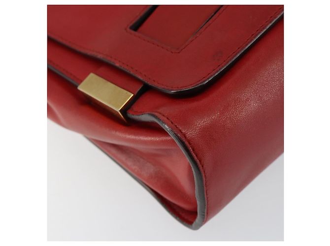 Chloé Borsa a Spalla in Pelle Chloe Chain Ray Rossa Oro Auth BA6596 Rosso D'oro - vista 14