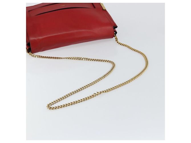 Chloé Borsa a Spalla in Pelle Chloe Chain Ray Rossa Oro Auth BA6596 Rosso D'oro - vista 7