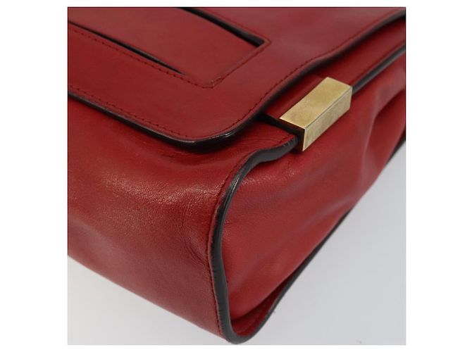 Chloé Borsa a Spalla in Pelle Chloe Chain Ray Rossa Oro Auth BA6596 Rosso D'oro - vista 9