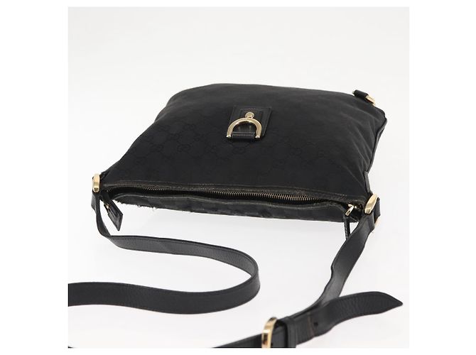 Bolso de Hombro Abbey GG Canvas Gucci Negro Dorado 131326 Auth bs29715 - vista 7