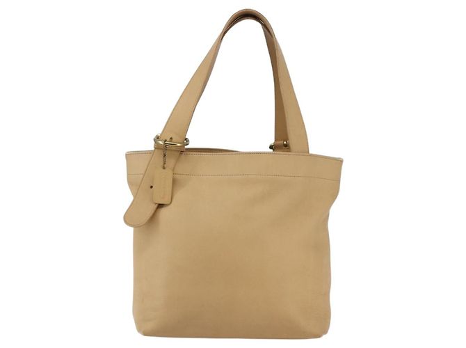 Coach Borsa Tote in Pelle Beige Auth am9383 - vista 13