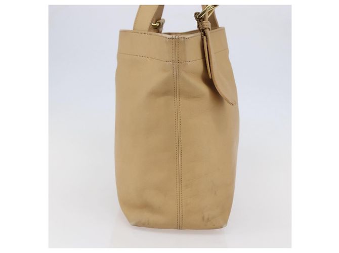 Coach Borsa Tote in Pelle Beige Auth am9383 - vista 3