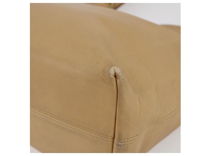 Coach Borsa Tote in Pelle Beige Auth am9383 - vista 9