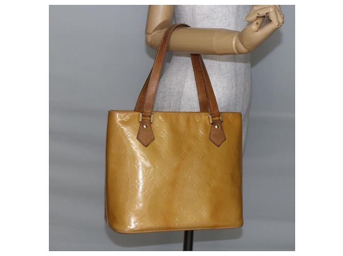 LOUIS VUITTON Borsa a Mano Monogram Vernis Houston Beige M91004 LV Auth BA6703 - vista 23