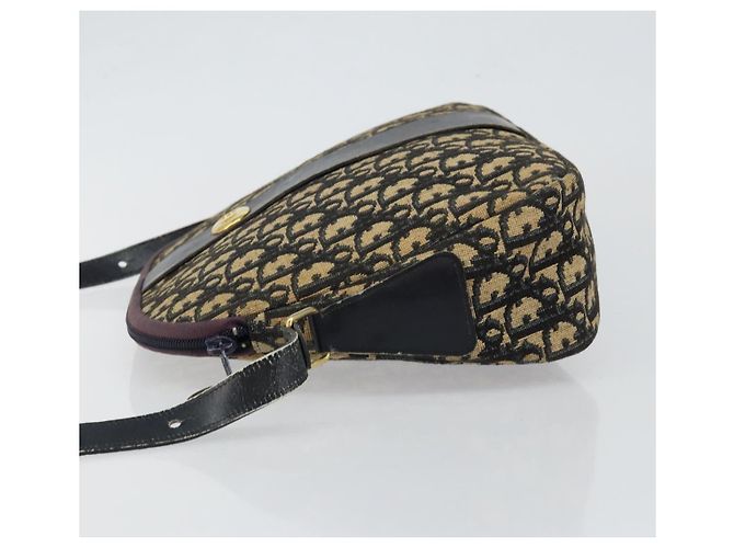Borsa a Spalla in Tela Trotter Christian Dior Blu Navy e Oro Auth fm4881 D'oro - vista 4