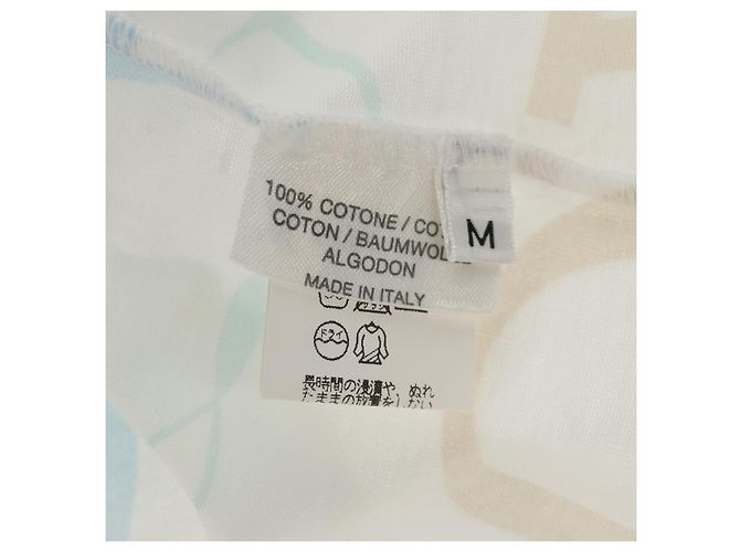Hermès Camiseta de algodón blanca HERMES Margiela Period de manga corta Auth am9197V Blanco - vista 11