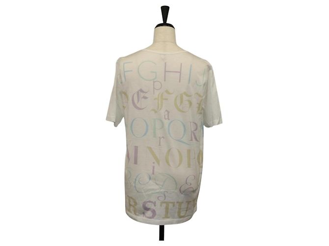Hermès Camiseta de algodón blanca HERMES Margiela Period de manga corta Auth am9197V Blanco - vista 2