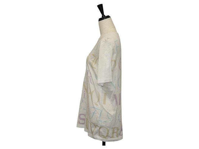 Hermès Camiseta de algodón blanca HERMES Margiela Period de manga corta Auth am9197V Blanco - vista 3