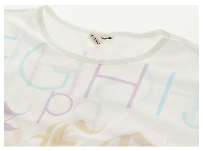 Hermès Camiseta de algodón blanca HERMES Margiela Period de manga corta Auth am9197V Blanco - vista 5