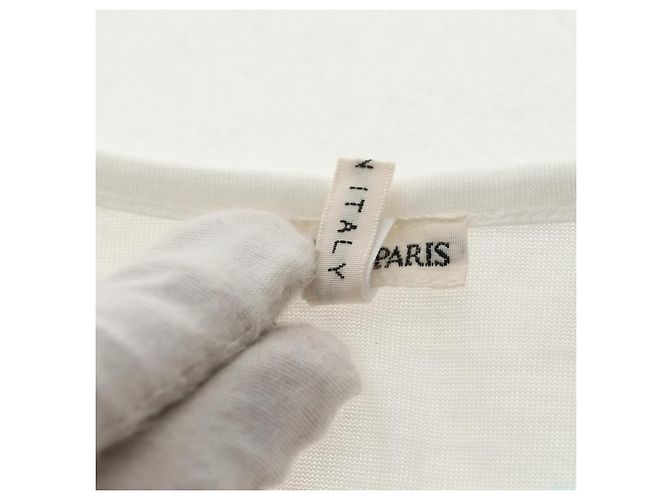 Hermès Camiseta de algodón blanca HERMES Margiela Period de manga corta Auth am9197V Blanco - vista 8