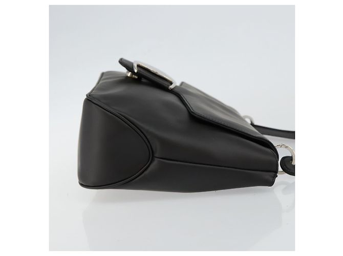 Borsa a Spalla Vala in Pelle Nera e Argento di Salvatore Ferragamo Auth BA6586 Nero - vista 3