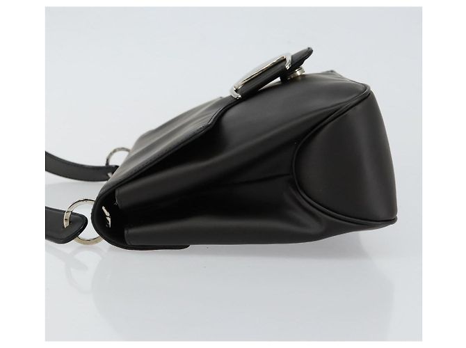 Borsa a Spalla Vala in Pelle Nera e Argento di Salvatore Ferragamo Auth BA6586 Nero - vista 4
