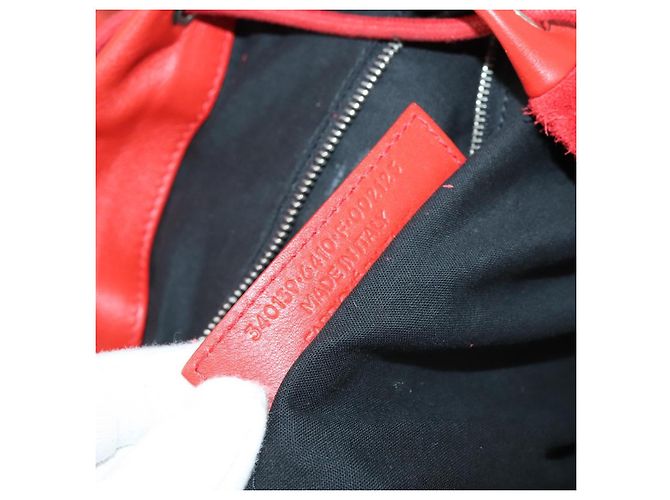 BALENCIAGA Rucksack aus Wildleder rot silber authentisch bs29626 - Ansicht 12