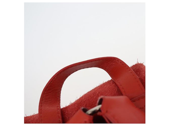 BALENCIAGA Rucksack aus Wildleder rot silber authentisch bs29626 - Ansicht 14
