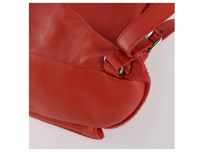 BALENCIAGA Rucksack aus Wildleder rot silber authentisch bs29626 - Ansicht 18
