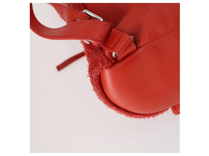 BALENCIAGA Rucksack aus Wildleder rot silber authentisch bs29626 - Ansicht 19