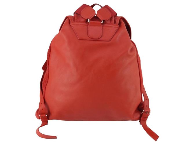 BALENCIAGA Rucksack aus Wildleder rot silber authentisch bs29626 - Ansicht 2