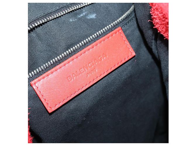 BALENCIAGA Rucksack aus Wildleder rot silber authentisch bs29626 - Ansicht 21