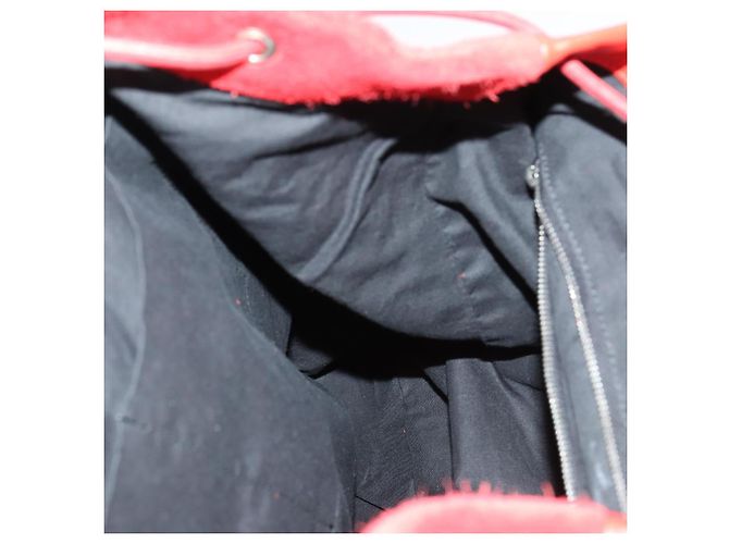 BALENCIAGA Rucksack aus Wildleder rot silber authentisch bs29626 - Ansicht 22