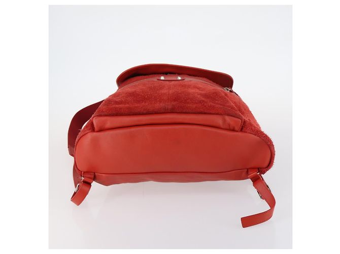 BALENCIAGA Rucksack aus Wildleder rot silber authentisch bs29626 - Ansicht 5