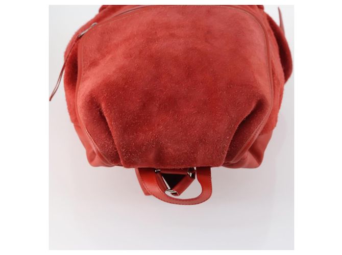 BALENCIAGA Rucksack aus Wildleder rot silber authentisch bs29626 - Ansicht 6
