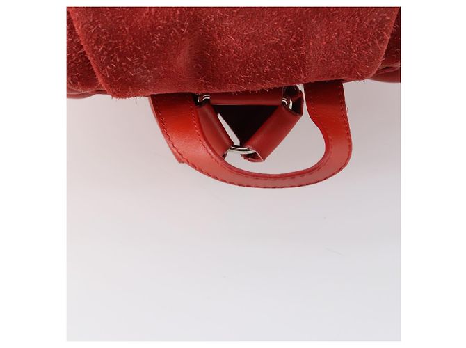 BALENCIAGA Rucksack aus Wildleder rot silber authentisch bs29626 - Ansicht 7