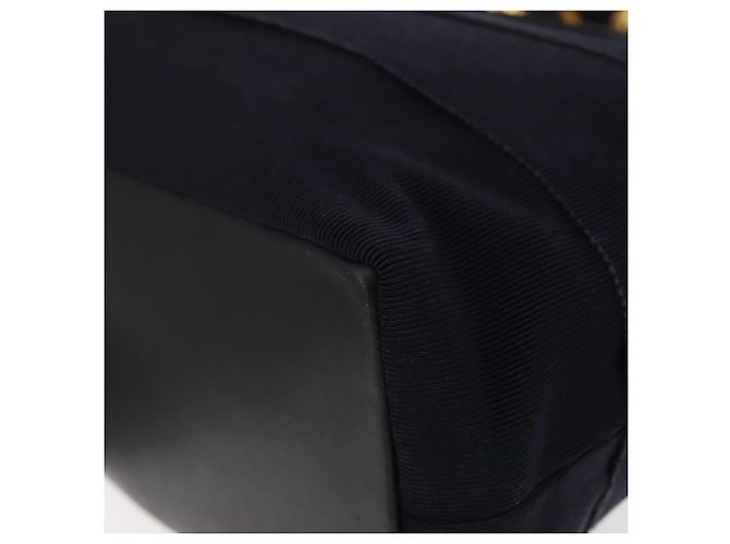 Borsa a mano Vala in tela 2 in 1 Salvatore Ferragamo Blu Navy Oro Auth BA6589 - vista 19