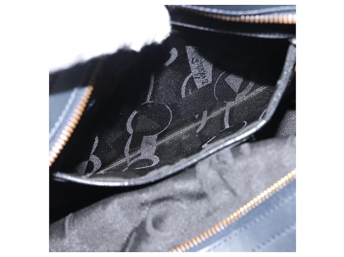 Borsa a mano Vala in tela 2 in 1 Salvatore Ferragamo Blu Navy Oro Auth BA6589 - vista 22