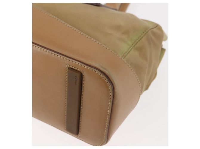 PRADA Schultertasche Nylon Leder Khaki Silber Authentisch bs30008 - Ansicht 16