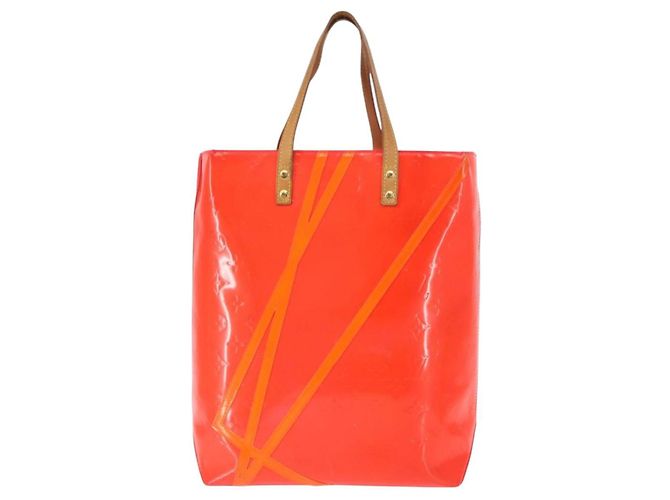 LOUIS VUITTON Monogram Vernis Fluo Reade MM Borsa a Mano Rosa M91900 LV Auth 144619 - vista 13