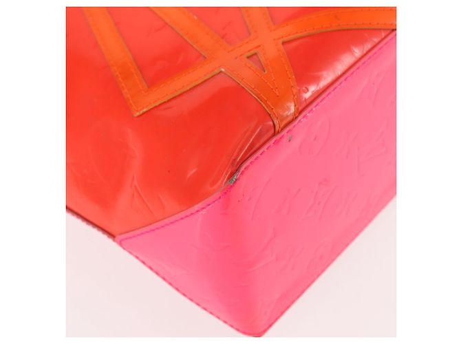 LOUIS VUITTON Monogram Vernis Fluo Reade MM Borsa a Mano Rosa M91900 LV Auth 144619 - vista 15