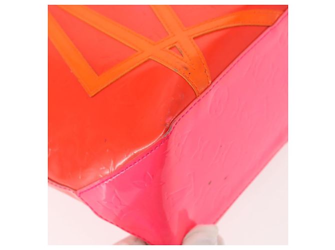 LOUIS VUITTON Monogram Vernis Fluo Reade MM Borsa a Mano Rosa M91900 LV Auth 144619 - vista 17