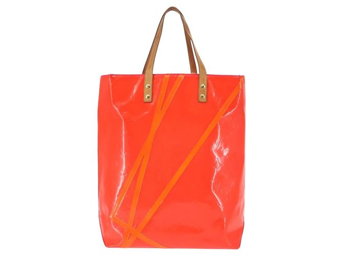 LOUIS VUITTON Monogram Vernis Fluo Reade MM Borsa a Mano Rosa M91900 LV Auth 144619 - vista 2