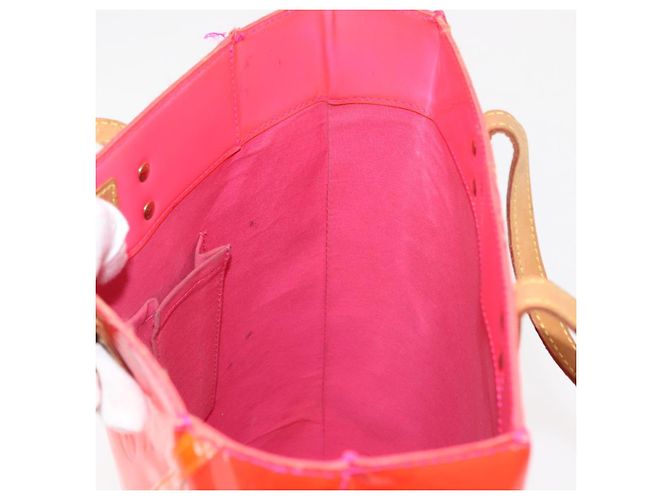 LOUIS VUITTON Monogram Vernis Fluo Reade MM Borsa a Mano Rosa M91900 LV Auth 144619 - vista 21