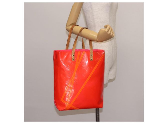 LOUIS VUITTON Monogram Vernis Fluo Reade MM Borsa a Mano Rosa M91900 LV Auth 144619 - vista 24