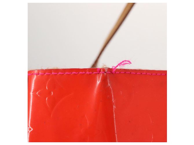 LOUIS VUITTON Monogram Vernis Fluo Reade MM Borsa a Mano Rosa M91900 LV Auth 144619 - vista 6