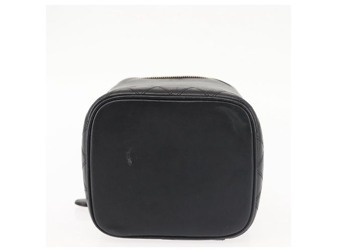 Vanity CHANEL Bicolor Kosmetiktasche aus Lammleder Schwarz Gold CC Auth 145355 - Ansicht 10