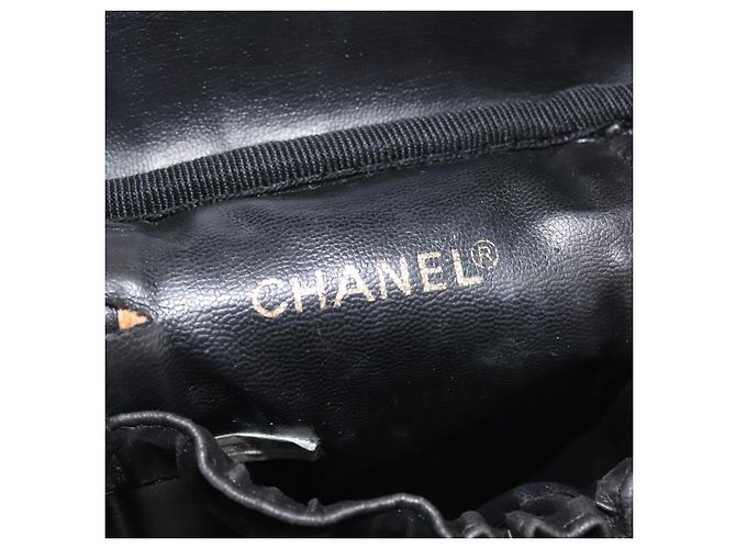 Vanity CHANEL Bicolor Kosmetiktasche aus Lammleder Schwarz Gold CC Auth 145355 - Ansicht 17