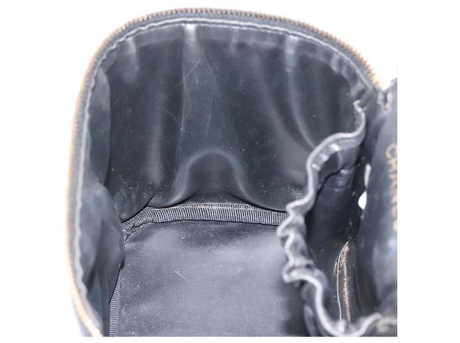 Vanity CHANEL Bicolor Kosmetiktasche aus Lammleder Schwarz Gold CC Auth 145355 - Ansicht 21