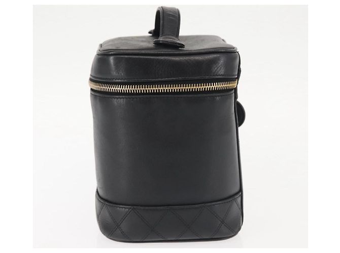 Vanity CHANEL Bicolor Kosmetiktasche aus Lammleder Schwarz Gold CC Auth 145355 - Ansicht 4