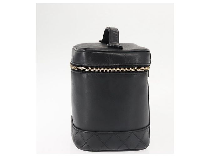 Vanity CHANEL Bicolor Kosmetiktasche aus Lammleder Schwarz Gold CC Auth 145355 - Ansicht 6