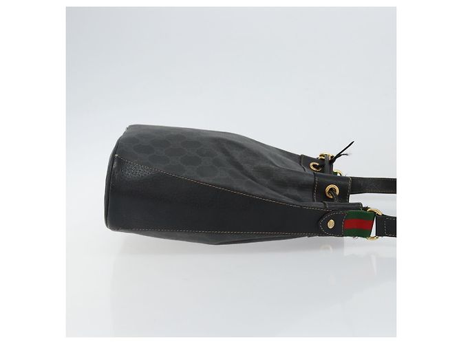 Borsa a Spalla Gucci GG Supreme Web Sherry Line PVC Nera 164 02 034 Auth 143578 Nero Rosso - vista 4