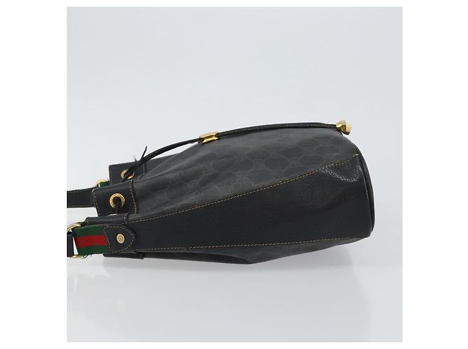 Borsa a Spalla Gucci GG Supreme Web Sherry Line PVC Nera 164 02 034 Auth 143578 Nero Rosso - vista 5