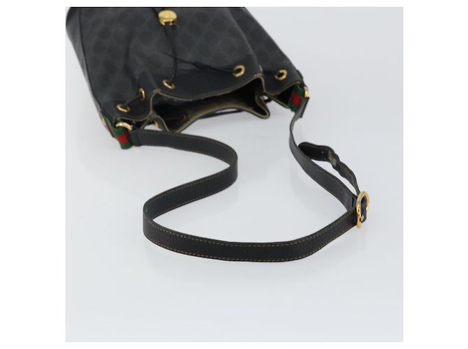 Borsa a Spalla Gucci GG Supreme Web Sherry Line PVC Nera 164 02 034 Auth 143578 Nero Rosso - vista 7