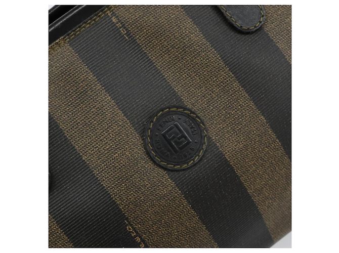 Pequin Borsa a mano in tela Pecan FENDI PVC nera e marrone Auth 146279 Nero - vista 15