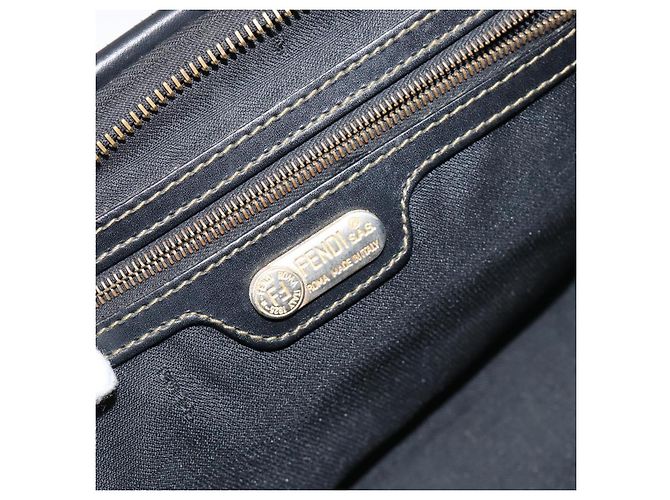 Pequin Borsa a mano in tela Pecan FENDI PVC nera e marrone Auth 146279 Nero - vista 17